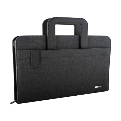 Portablocco Flap - con manici - tessuto - nero - A4 - City Time