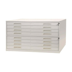 Portadisegni orizzontale - 8 cassetti - per fogli A0 - 137 x 96 x 122 cm - metallo - grigio chiaro - Tecnotelai