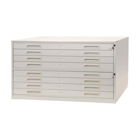 Portadisegni orizzontale - 8 cassetti - per fogli A0 - 137 x 96 x 122 cm - metallo - grigio chiaro - Tecnotelai