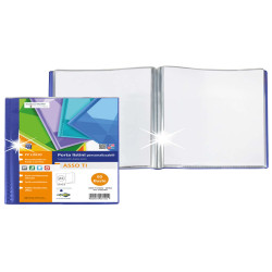 Portalistini Asso TI - personalizzabile - PP liscio - 15 x 21 cm - 60 buste -  blu - Sei Rota