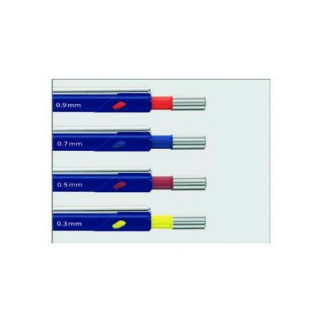 Portamine Mars Micro blu 0.7 mm impugnatura in caucciù clip pulsantino e puntale in metallo gommino e mine HB