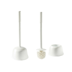 Portascopino Oronzo - con manico extralungo 54 cm - bianco - Perfetto