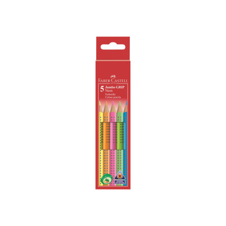 Faber-Castell Jumbo GRIP - Pastello colorato - colori assortiti (pacchetto di 5)