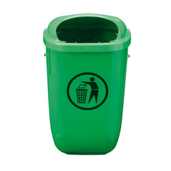 Cestino gettacarte Classic - da esterni - 40,4 x 34,8 x 74,5 cm - 50 L - PP - verde - Medial