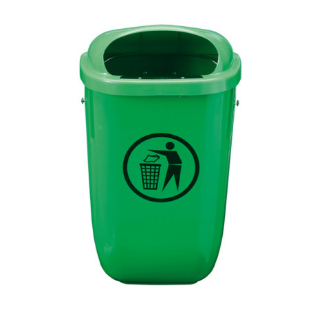 Cestino gettacarte Classic - da esterni - 40,4 x 34,8 x 74,5 cm - 50 L - PP - verde - Medial