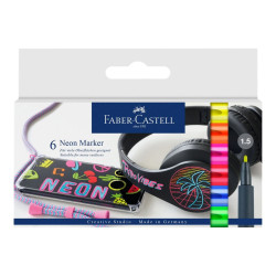 Faber-Castell Neon - Penna punta in fibra - yellow me happy, a little bit juicy, little red corvette, anything flamingoes, elec
