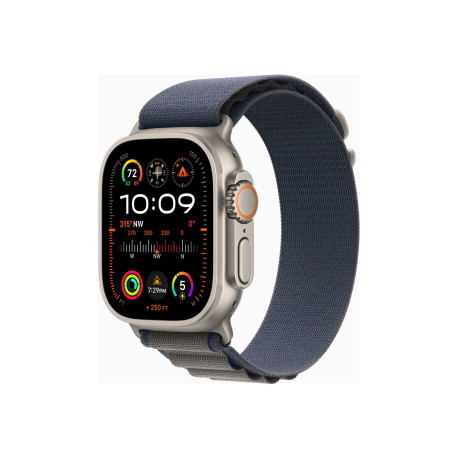 Apple Watch Ultra 2 - 49 mm - titanio - smartwatch con Alpine Loop - tessile - blu - dimensione della fascia: L - 64 GB - Wi-Fi