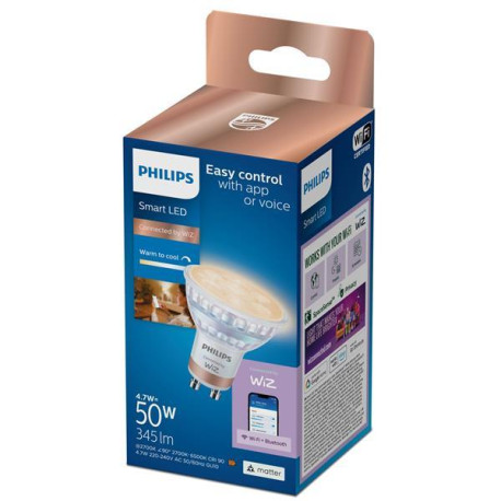 Philips LED Smart Bulb, 4.7 (50) W, GU10, 2700-6500 K - 8720169296787