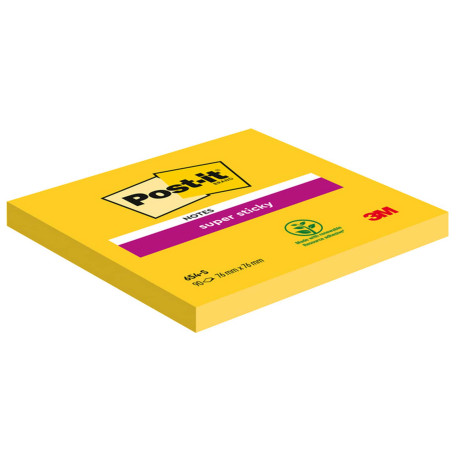 Blocco foglietti Post-it Super Sticky - 654-S - 76 x 76 mm - giallo oro - 90 fogli - Post-it