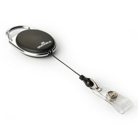Chiocciola YO-YO Style per portabadge - nero - filo retrattile 80 cm - Durable - conf. 10 pezzi