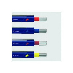 Portamine Mars Micro blu 0.7 mm impugnatura in caucciù clip pulsantino e puntale in metallo gommino e mine HB
