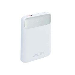 Rivacase Battery Bank (10000 mAh) 22,5W fast charger con 3 cavi integrati (di cui Type C ed USB con funzione ricarica) Bianco