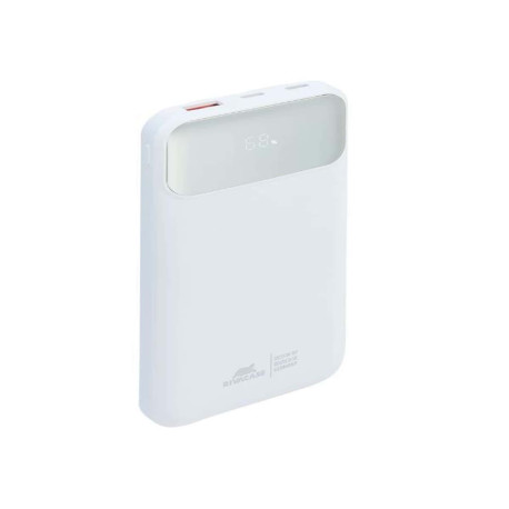 Rivacase Battery Bank (10000 mAh) 22,5W fast charger con 3 cavi integrati (di cui Type C ed USB con funzione ricarica) Bianco