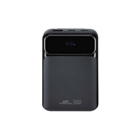 Rivacase Battery Bank (20000 mAh) 22,5W fast charger con 3 cavi integrati ( di cui type C ed Usb con funzione ricarica ) Nera
