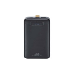 Rivacase Battery Bank con LCD 30.000 mAh PD 65W per Laptop Nera