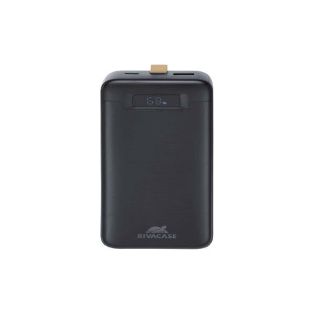 Rivacase Battery Bank con LCD 30.000 mAh PD 65W per Laptop Nera