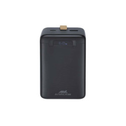 Rivacase Battery Bank con LCD 40.000 mAh PD 65W per Laptop - Nera