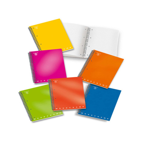 Maxiquaderno Monocromo - A4 - 1 rigo - 100 fogli - 80gr - 1 rigo - c/fori - spiralato - Pigna