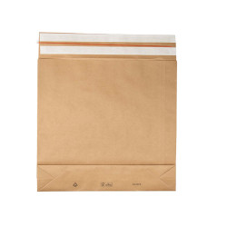 Sacchetti a fondo quadro E-Green - 40 x 50 x 10 + 10 cm - carta kraft - avana - Bong Packaging - conf. 100 pezzi
