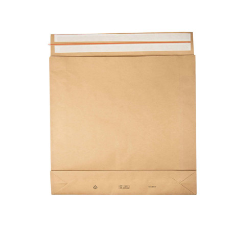 Sacchetti a fondo quadro E-Green - 45 x 57 x 10 + 10 cm - carta kraft - avana - Bong Packaging - conf. 100 pezzi