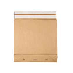 Sacchetti a fondo quadro E-Green - C3 - 35 x 45 x 8 + 10 cm - carta kraft - avana - Bong Packaging - conf. 200 pezzi