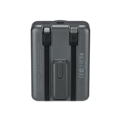Rivacase Battery Bank 10.000 mAh Magsafe Qi 15W + Apple Watch charger + Cavi integrati Grigio