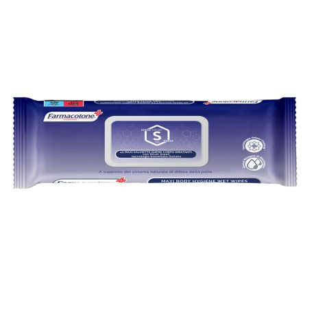 Salviette maxi igiene corpo Silver Asset - idratanti - Farmacotone - conf. 40 pezzi