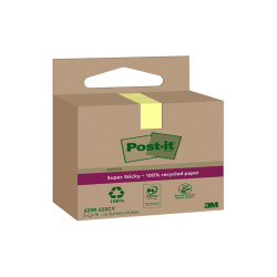 Blocco foglietti Post-it SuperSticky Green - 622R-SS3CY - 47,6 x 47,6 mm - carta riciclata - giallo Canary - 70 fogli - Post-it