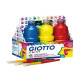 Schoolpack Giotto Tempera Pronta 6 colori assortiti da 500ml ricca e densa comprende 3 pennellotti e 2 stencils decorativi