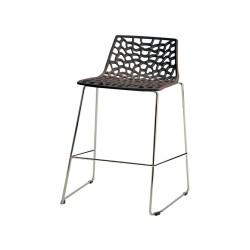 Sgabello Spider Fix - 44 x 53 x 96 cm - policarbonato - moka lucido - Grandsoleil