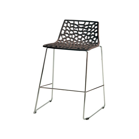 Sgabello Spider Fix - 44 x 53 x 96 cm - policarbonato - moka lucido - Grandsoleil