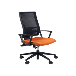 Seduta operativa Nereide NDAE - con braccioli fissi - arancio - Unisit