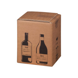 Scatola Wine Pack - 4 bottiglie - 21,2 x 20,4 x 36,8 cm - cartone doppia onda - avana - Bong Packaging - conf. 10 pezzi