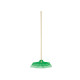 Scopa 25 denti - per erba e foglie - con manico in legno - 47 x 165 cm - Verdemax