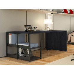 Scrivania home/office Smarty - 140 x 69 x 72,4 cm - nero venato
