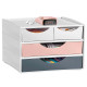 Mini Cassettiera MyCube 3-211 Mineral - 2 cassetti piccoli + 2 grandi - 18,6 x 18,5 x 17,5 cm - multicolore - Cep