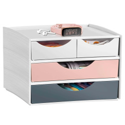 Mini Cassettiera MyCube 3-211 Mineral - 2 cassetti piccoli + 2 grandi - 18,6 x 18,5 x 17,5 cm - multicolore - Cep