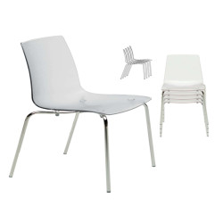 Sedia Aeterna - 48 x 53 x 82 cm - policarbonato - trasparente goffrata - Grandsoleil - conf. 4 pezzi
