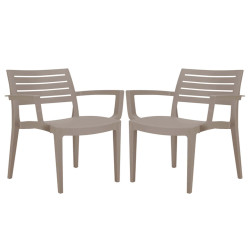 Sedia Firenze - con braccioli - 59 x 51 x 80 cm - polipropilene - juta - Grandsoleil - conf. 2 pezzi