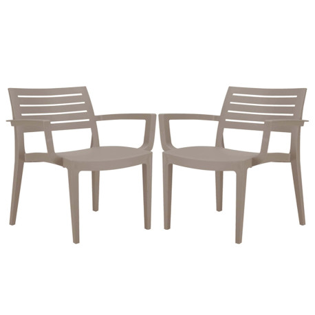 Sedia Firenze - con braccioli - 59 x 51 x 80 cm - polipropilene - juta - Grandsoleil - conf. 2 pezzi