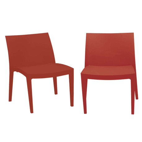 Sedia Venice - 51 x 49 x 80 cm - polipropilene - rosso - Grandsoleil - conf. 2 pezzi