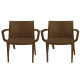 Sedia Venice - con braccioli - 59 x 51 x 80 cm - polipropilene - moka - Grandsoleil - conf. 2 pezzi