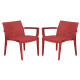 Sedia Venice - con braccioli - 59 x 51 x 80 cm - polipropilene - rosso - Grandsoleil - conf. 2 pezzi