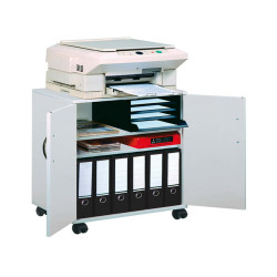 Mobiletto Multifunzione 74/53 - con ante alte e ruote - 4 ripiani - 52,8 x 40 x 73,7 cm - grigio - Durable