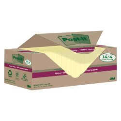 Blocco foglietti Post-it SuperSticky Green - 654R-SSCY14+4 - 76 x 76 mm - carta riciclata - giallo Canary - 70 fogli - Post-it 