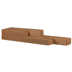 Scatola a tubo Square Box - chiusura a nastro - 10,5 x 10,5 x 63 cm - cartone microonda - avana - Bong Packaging - conf. 10 pez