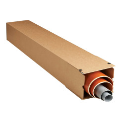 Scatola a tubo Square Box - chiusura strip - 10,5 x 10,5 x 61 cm - cartone microonda - avana - Bong Packaging - conf. 10 pezzi
