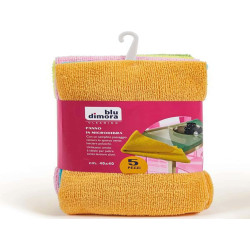 SET 5 PANNI MICROFIBRA MULTIUSO Blufibra CM 40x40