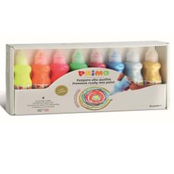 Set 8 bottiglie 50ml tempera fluo e metal