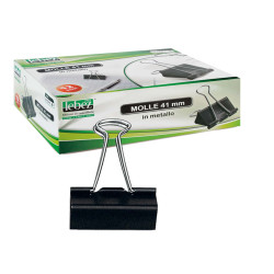 Molla Double Clips - 5,1 cm - nero - Lebez - conf. 12 pezzi